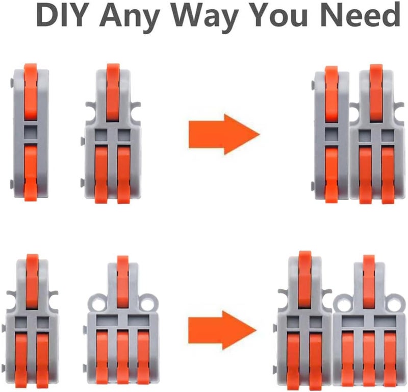 UOHGDPY 40PCS Lever Wire Connectors,1 in i Out-1 in 5 Out Wire Splitter,Compact Wire Connectors Splicing Connectors for Circuit Inline 28-12 AWG - Image 4
